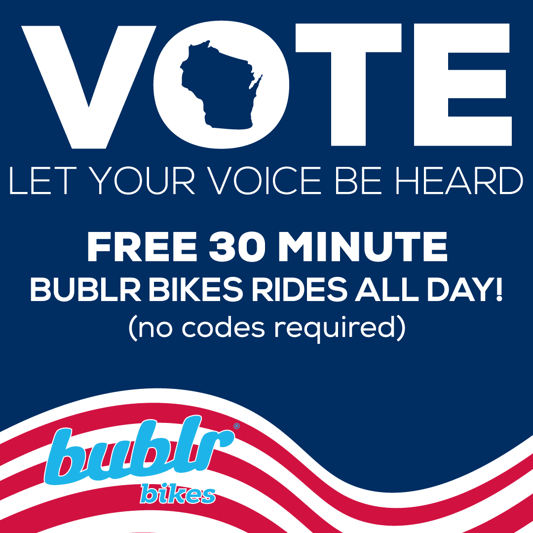 Vote November 8 2022 Free 30 Minute Bublr Bike Rides